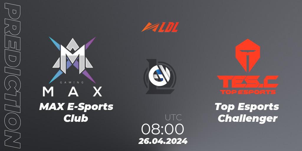 MAX E-Sports Club - Top Esports Challenger: Maç tahminleri. 26.04.24, LoL, LDL 2024 - Stage 2