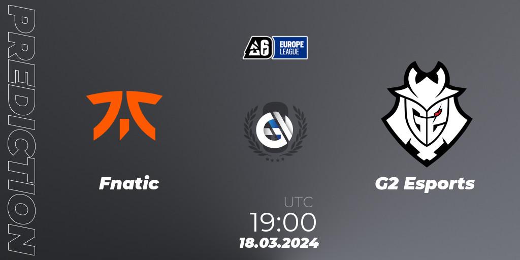Fnatic - G2 Esports: Maç tahminleri. 18.03.24, Rainbow Six, Europe League 2024 - Stage 1