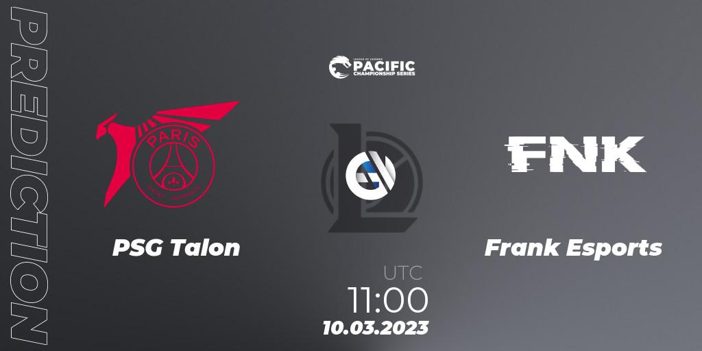 PSG Talon - Frank Esports: Maç tahminleri. 10.03.2023 at 11:00, LoL, PCS Spring 2023 - Group Stage