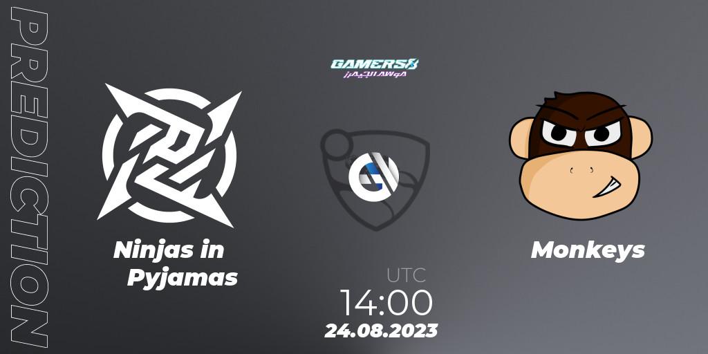 Ninjas in Pyjamas - Monkeys: Maç tahminleri. 24.08.2023 at 14:00, Rocket League, Gamers8 2023