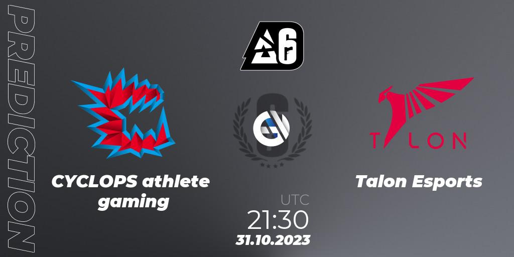 CYCLOPS athlete gaming - Talon Esports: Maç tahminleri. 31.10.23, Rainbow Six, BLAST Major USA 2023