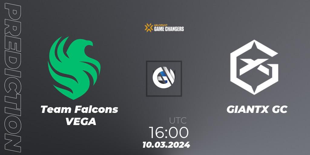 Team Falcons VEGA - GIANTX GC: Maç tahminleri. 10.03.2024 at 16:00, VALORANT, VCT 2024: Game Changers EMEA Stage 1