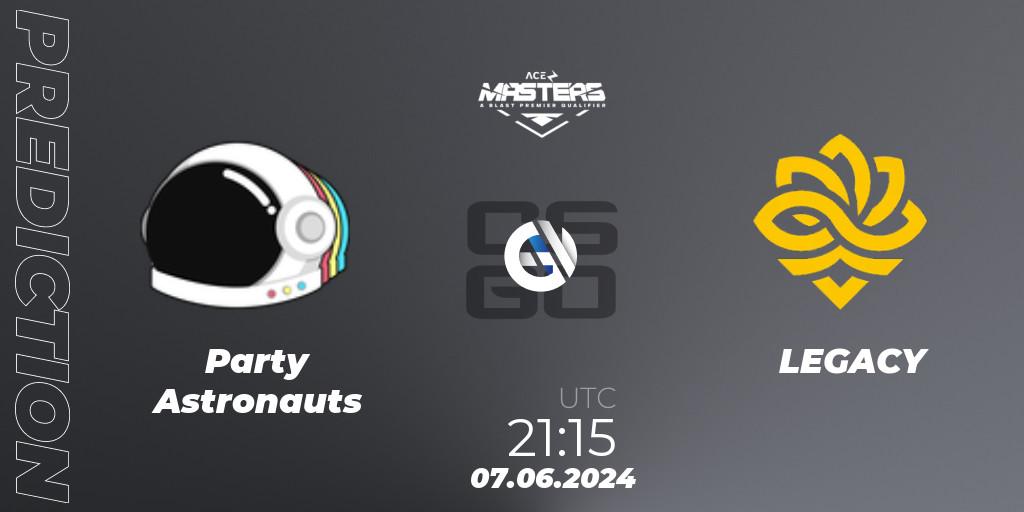 Party Astronauts - LEGACY: Maç tahminleri. 07.06.2024 at 21:25, Counter-Strike (CS2), Ace North American Masters Fall 2024 - BLAST Premier Qualifier