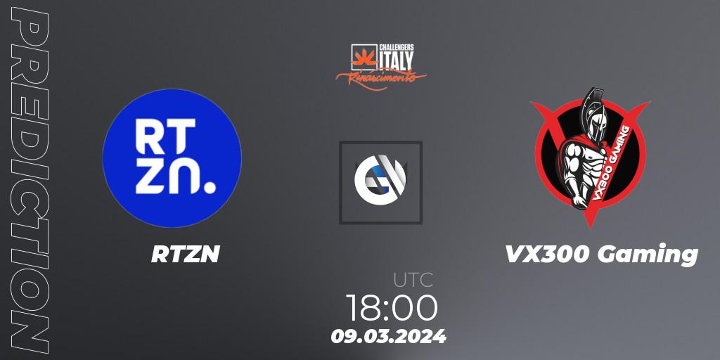 RTZN - VX300 Gaming: Maç tahminleri. 09.03.2024 at 18:00, VALORANT, VALORANT Challengers 2024 Italy: Rinascimento Split 1