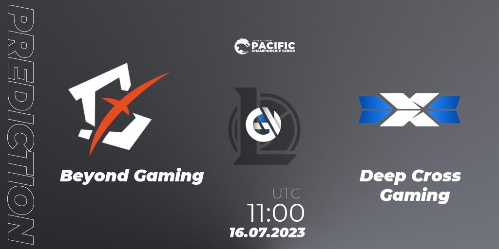 Beyond Gaming - Deep Cross Gaming: Maç tahminleri. 16.07.2023 at 11:00, LoL, PACIFIC Championship series Group Stage