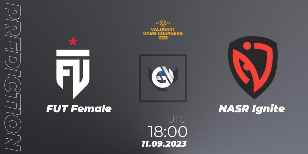 FUT Female - NASR Ignite: Maç tahminleri. 11.09.2023 at 18:30, VALORANT, VCT 2023: Game Changers EMEA Stage 3 - Group Stage