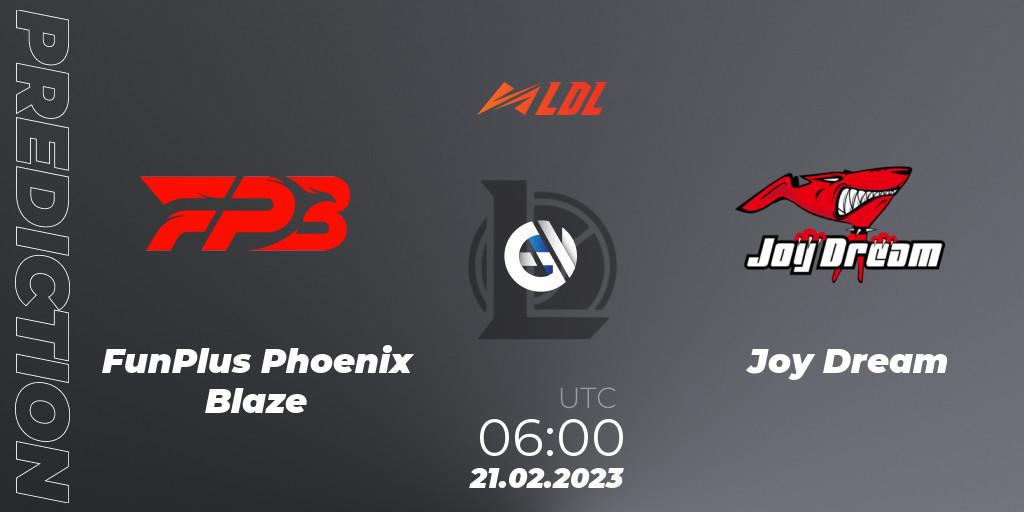 FunPlus Phoenix Blaze - Joy Dream: Maç tahminleri. 21.02.2023 at 06:00, LoL, LDL 2023 - Regular Season