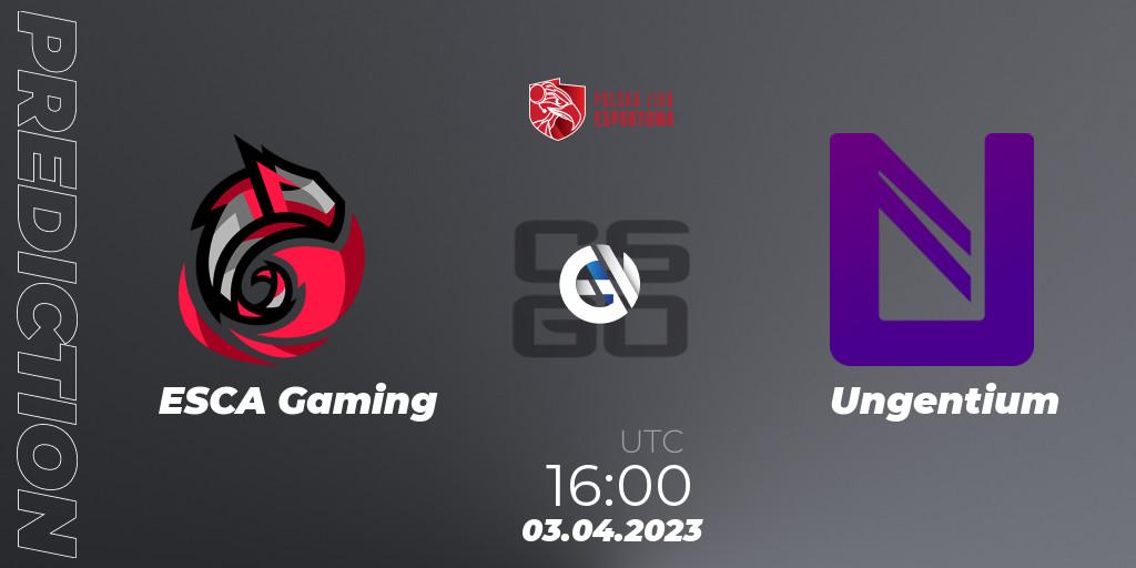 ESCA Gaming - Ungentium: Maç tahminleri. 03.04.23, CS2 (CS:GO), Polska Liga Esportowa 2023: Split #1