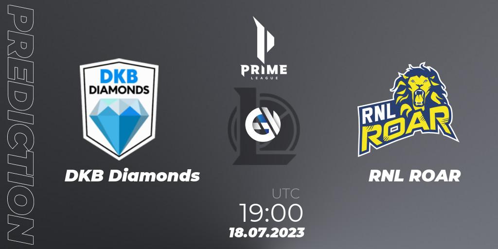 DKB Diamonds - RNL ROAR: Maç tahminleri. 18.07.2023 at 19:00, LoL, Prime League 2nd Division Summer 2023
