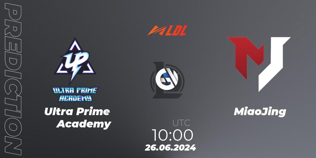 Ultra Prime Academy - MiaoJing: Maç tahminleri. 26.06.2024 at 10:00, LoL, LDL 2024 - Stage 3
