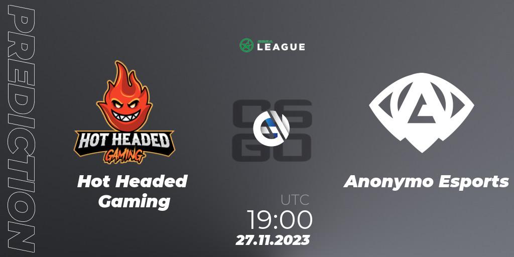 Hot Headed Gaming - Anonymo Esports: Maç tahminleri. 27.11.2023 at 19:00, Counter-Strike (CS2), ESEA Season 47: Advanced Division - Europe