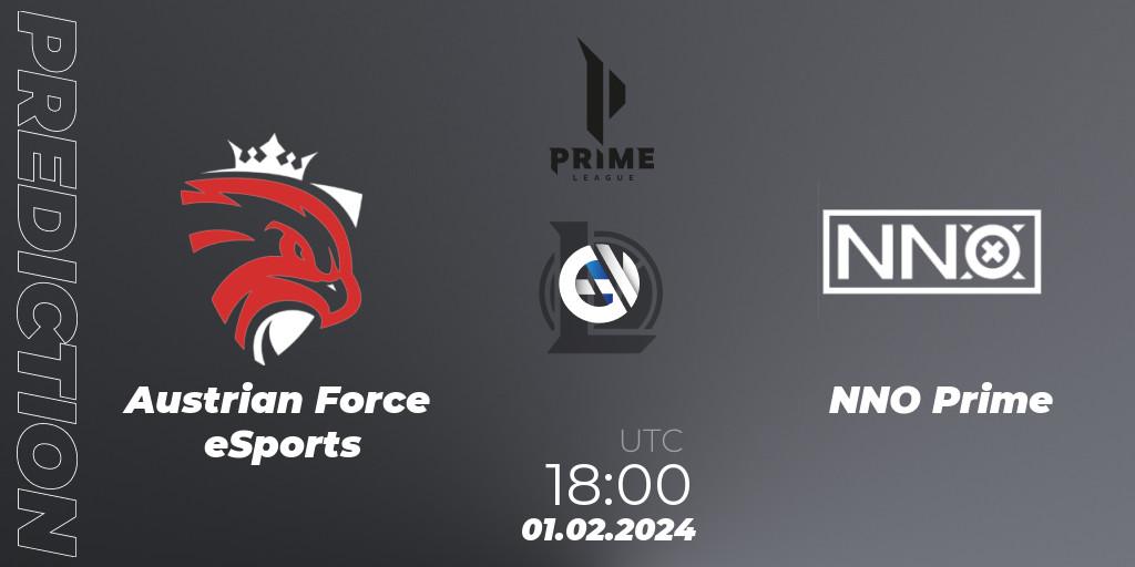 Austrian Force eSports - NNO Prime: Maç tahminleri. 01.02.2024 at 21:00, LoL, Prime League Spring 2024 - Group Stage