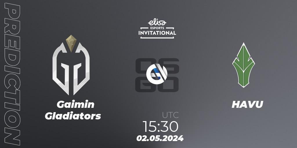Gaimin Gladiators - HAVU: Maç tahminleri. 02.05.2024 at 15:30, Counter-Strike (CS2), Elisa Invitational Spring 2024