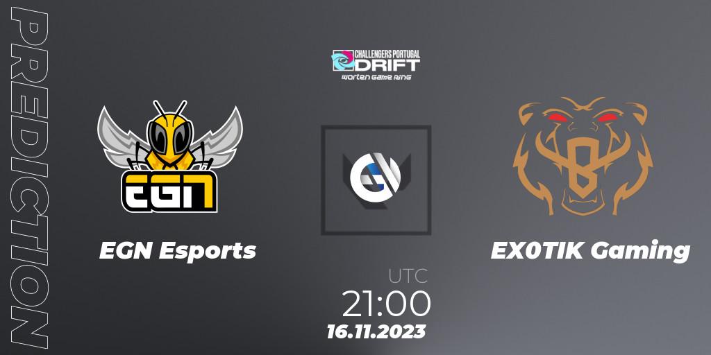 EGN Esports - EX0TIK Gaming: Maç tahminleri. 16.11.23, VALORANT, VALORANT Challengers 2023 Portugal: Drift