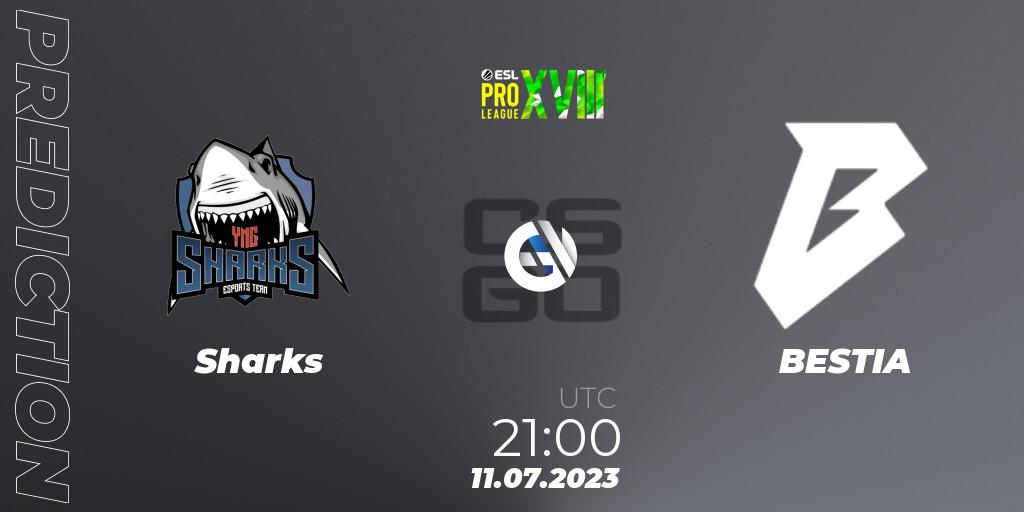 Sharks - BESTIA: Maç tahminleri. 11.07.23, CS2 (CS:GO), ESL Pro League Season 18: South American Qualifier