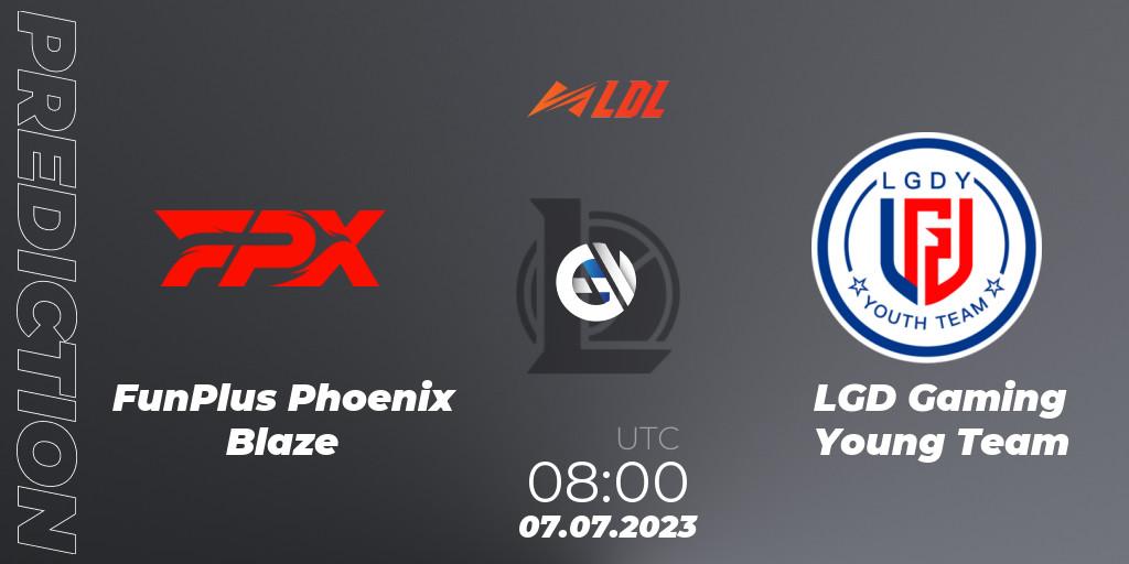FunPlus Phoenix Blaze - LGD Gaming Young Team: Maç tahminleri. 07.07.2023 at 08:00, LoL, LDL 2023 - Regular Season - Stage 3