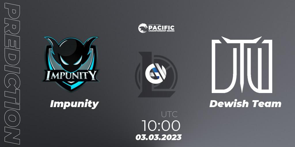 Impunity - Dewish Team: Maç tahminleri. 03.03.2023 at 10:00, LoL, PCS Spring 2023 - Group Stage
