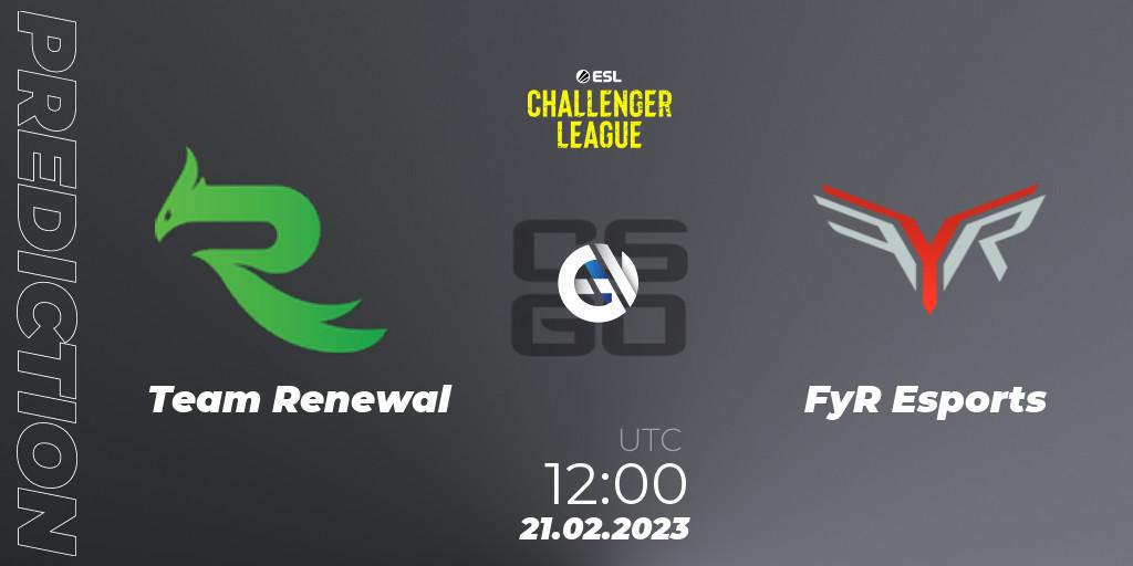 Team Renewal - FyR Esports: Maç tahminleri. 21.02.2023 at 12:00, Counter-Strike (CS2), ESL Challenger League Season 44: Asia-Pacific