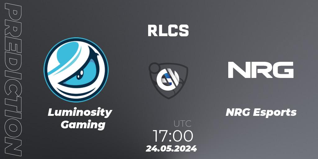 Luminosity Gaming - NRG Esports: Maç tahminleri. 24.05.2024 at 17:00, Rocket League, RLCS 2024 - Major 2: NA Open Qualifier 6