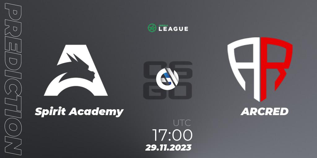 Spirit Academy - ARCRED: Maç tahminleri. 29.11.2023 at 17:00, Counter-Strike (CS2), ESEA Season 47: Advanced Division - Europe