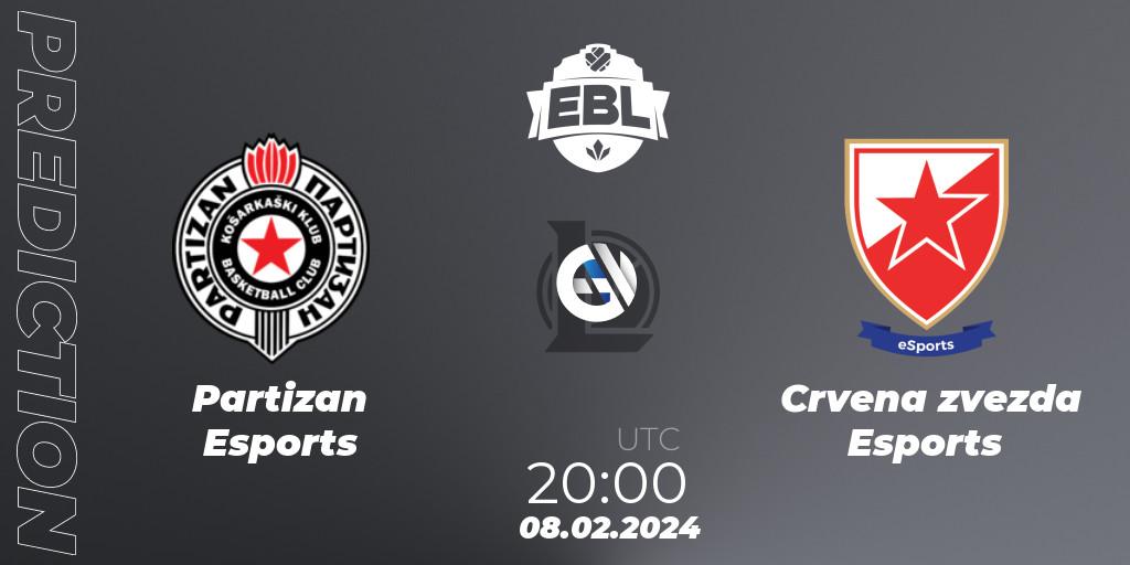 Partizan Esports - Crvena zvezda Esports: Maç tahminleri. 08.02.2024 at 20:00, LoL, Esports Balkan League Season 14