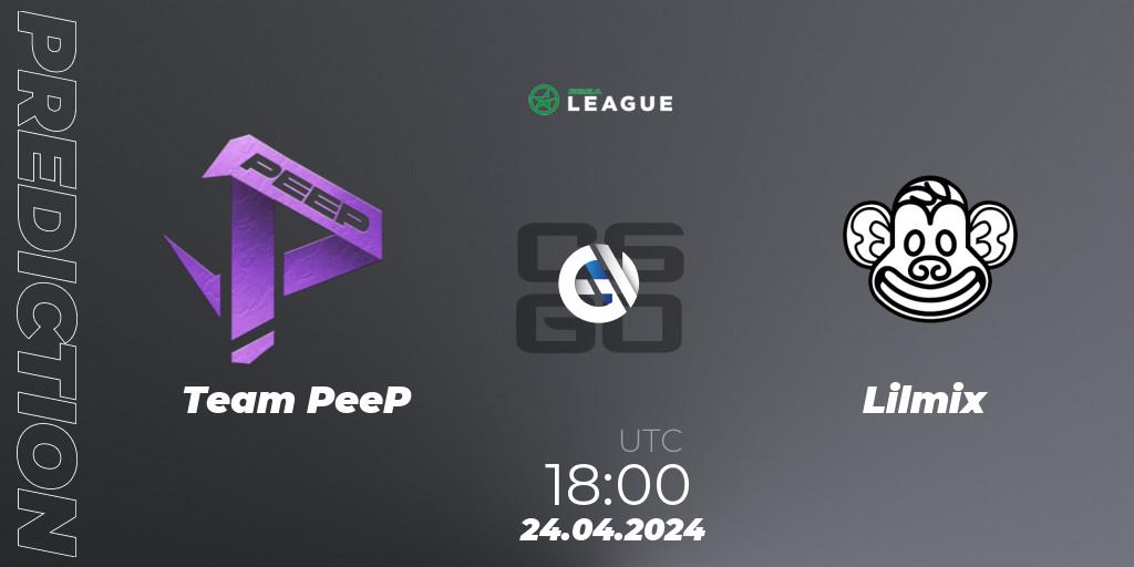 Team PeeP - Lilmix: Maç tahminleri. 24.04.24, CS2 (CS:GO), ESEA Season 49: Advanced Division - Europe
