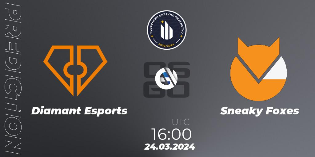 Diamant Esports - Sneaky Foxes: Maç tahminleri. 05.04.2024 at 15:00, Counter-Strike (CS2), Slovenian National Championship 2024