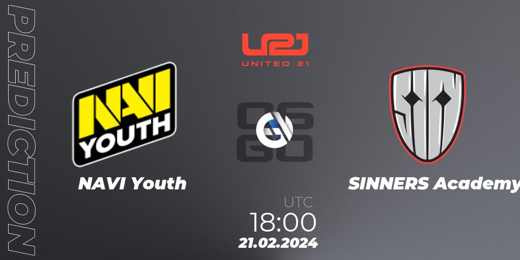 NAVI Youth - SINNERS Academy: Maç tahminleri. 21.02.2024 at 18:00, Counter-Strike (CS2), United21 Season 11: Division 2