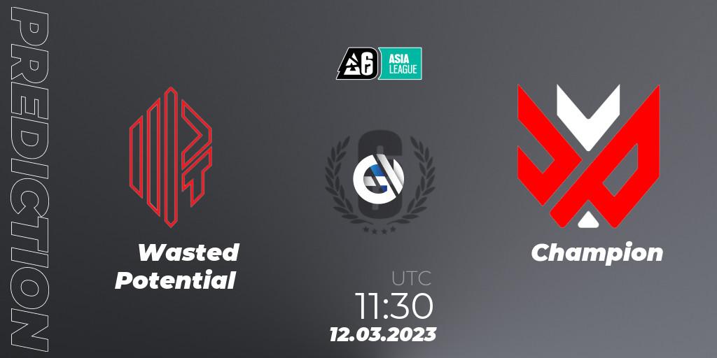 Wasted Potential - Champion: Maç tahminleri. 12.03.2023 at 11:30, Rainbow Six, SEA League 2023 - Stage 1