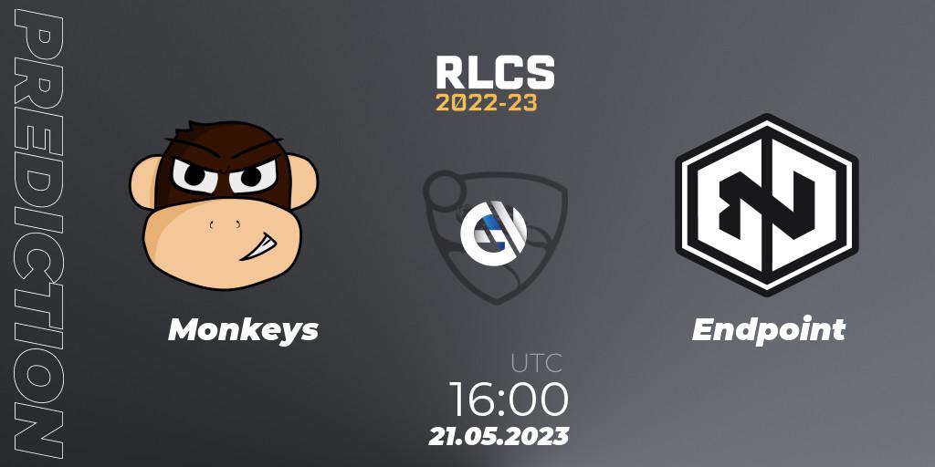 Monkeys - Endpoint: Maç tahminleri. 21.05.2023 at 16:00, Rocket League, RLCS 2022-23 - Spring: Europe Regional 2 - Spring Cup: Closed Qualifier