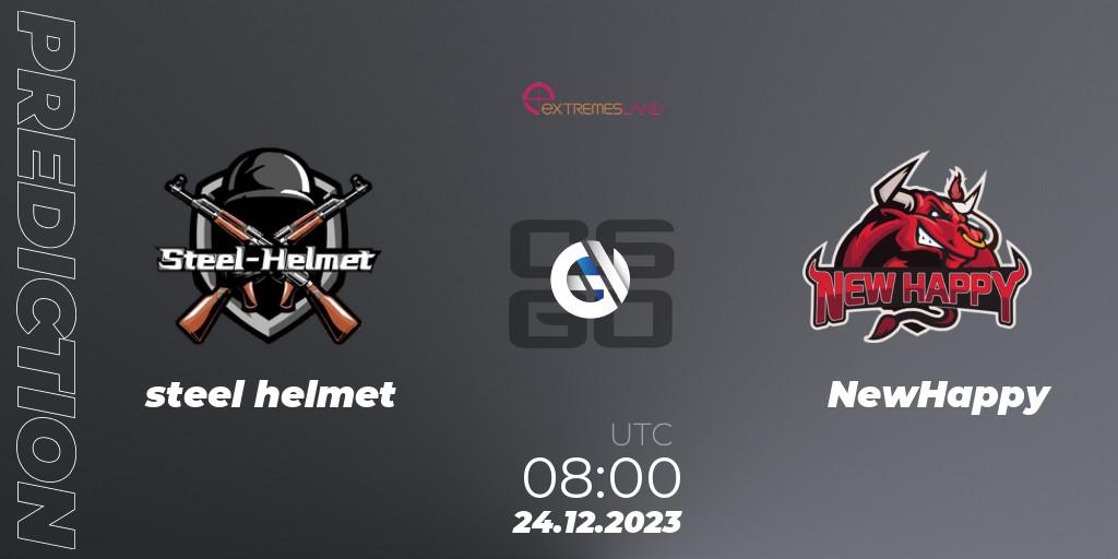steel helmet - NewHappy: Maç tahminleri. 24.12.2023 at 09:00, Counter-Strike (CS2), eXTREMESLAND 2023: Chinese Qualifier