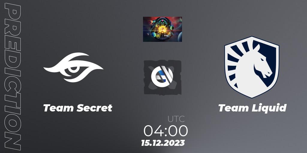 Team Secret - Team Liquid: Maç tahminleri. 15.12.2023 at 04:02, Dota 2, ESL One - Kuala Lumpur 2023