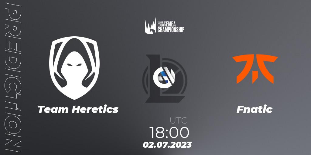 Team Heretics - Fnatic: Maç tahminleri. 02.07.2023 at 18:00, LoL, LEC Summer 2023 - Regular Season