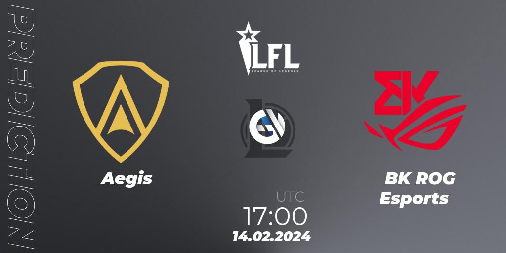 Aegis - BK ROG Esports: Maç tahminleri. 14.02.2024 at 17:00, LoL, LFL Spring 2024