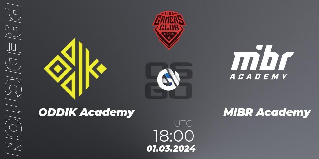 ODDIK Academy - MIBR Academy: Maç tahminleri. 01.03.2024 at 18:00, Counter-Strike (CS2), Gamers Club Liga Série A: February 2024