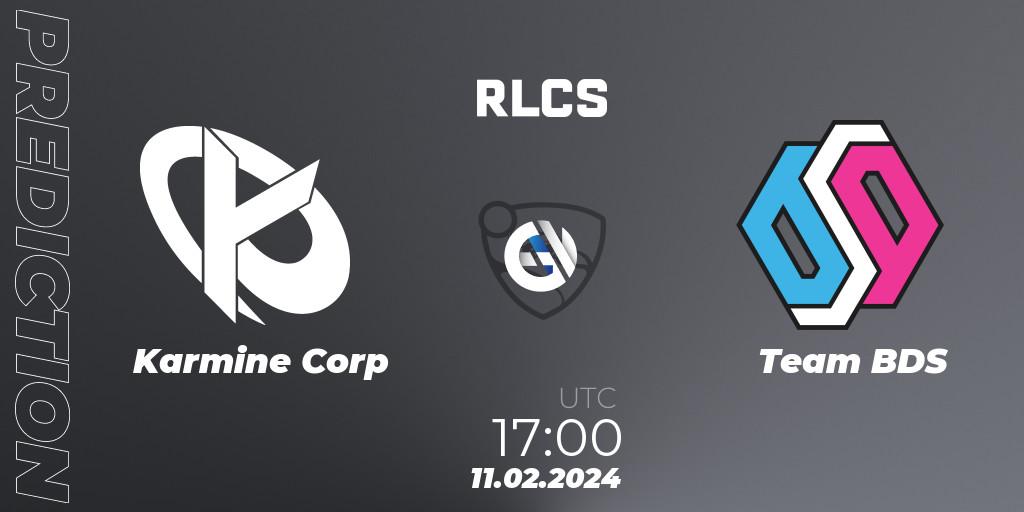 Karmine Corp - Team BDS: Maç tahminleri. 11.02.2024 at 17:00, Rocket League, RLCS 2024 - Major 1: Europe Open Qualifier 1