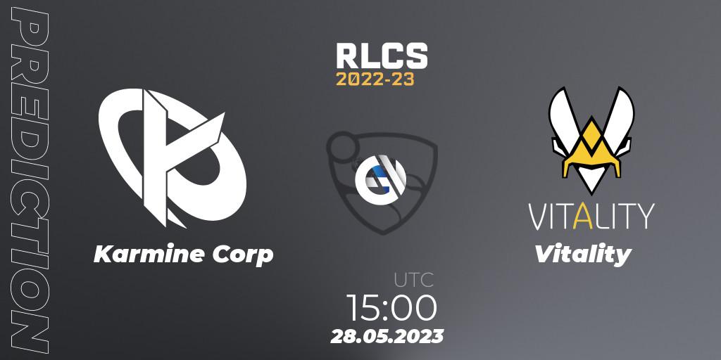 Karmine Corp - Vitality: Maç tahminleri. 28.05.2023 at 15:00, Rocket League, RLCS 2022-23 - Spring: Europe Regional 2 - Spring Cup