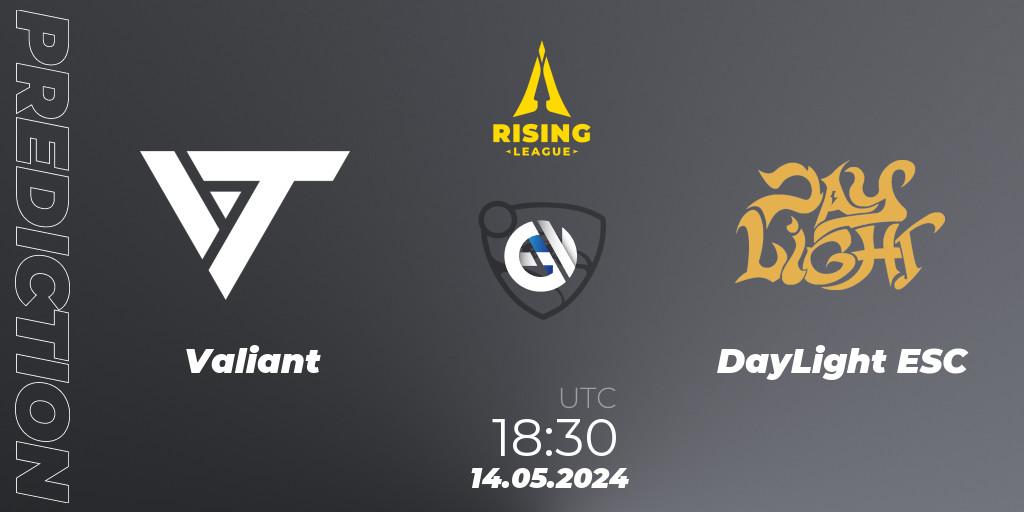 Valiant - DayLight ESC: Maç tahminleri. 14.05.2024 at 18:40, Rocket League, Rising League 2024 — Split 1 — Main Event