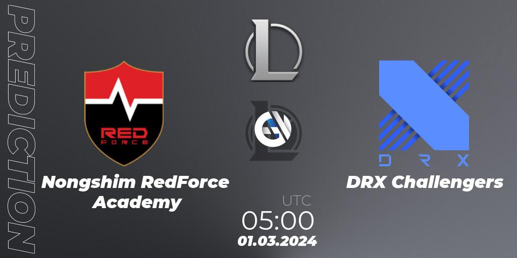 Nongshim RedForce Academy - DRX Challengers: Maç tahminleri. 01.03.24, LoL, LCK Challengers League 2024 Spring - Group Stage