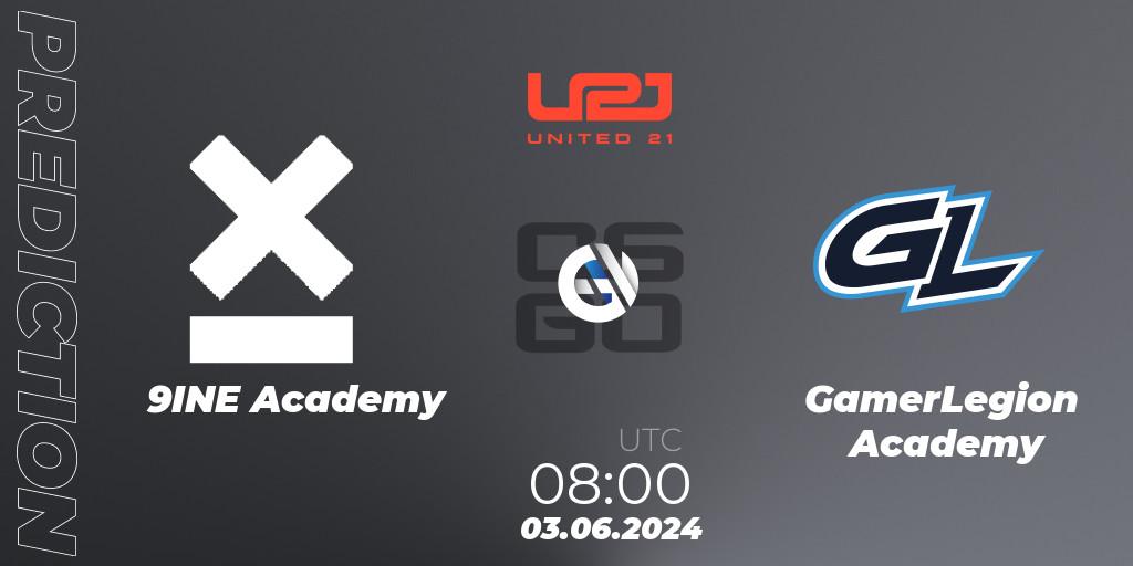 9INE Academy - GamerLegion Academy: Maç tahminleri. 03.06.2024 at 08:00, Counter-Strike (CS2), United21 Season 16