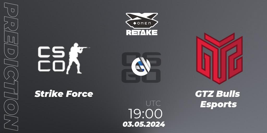 Strike Force - GTZ Bulls Esports: Maç tahminleri. 03.05.2024 at 19:00, Counter-Strike (CS2), Circuito Retake Season 8: Take #1