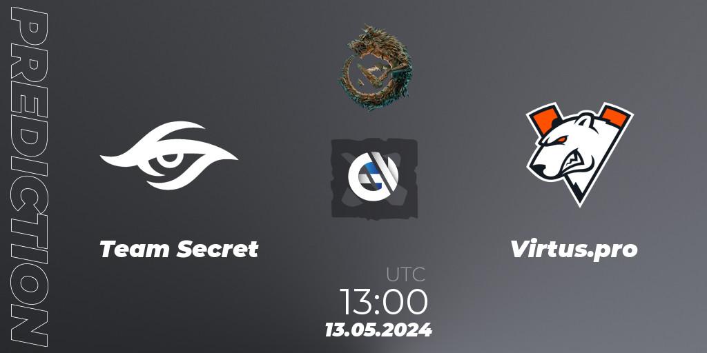 Team Secret - Virtus.pro: Maç tahminleri. 13.05.24, Dota 2, PGL Wallachia Season 1 - Group Stage
