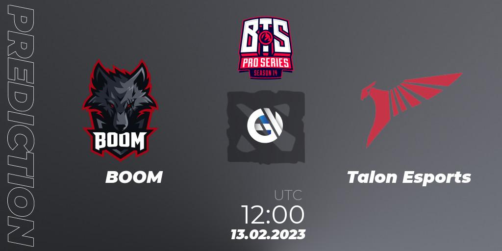 BOOM - Talon Esports: Maç tahminleri. 12.02.2023 at 09:00, Dota 2, BTS Pro Series Season 14: Southeast Asia
