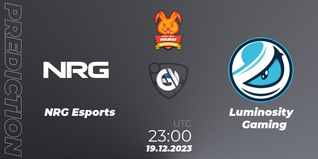 NRG Esports - Luminosity Gaming: Maç tahminleri. 19.12.2023 at 23:45, Rocket League, OXG Holiday Invitational