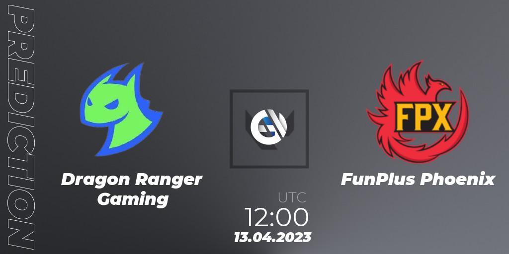 Dragon Ranger Gaming - FunPlus Phoenix: Maç tahminleri. 13.04.23, VALORANT, FGC Valorant Invitational 2023: Act 1