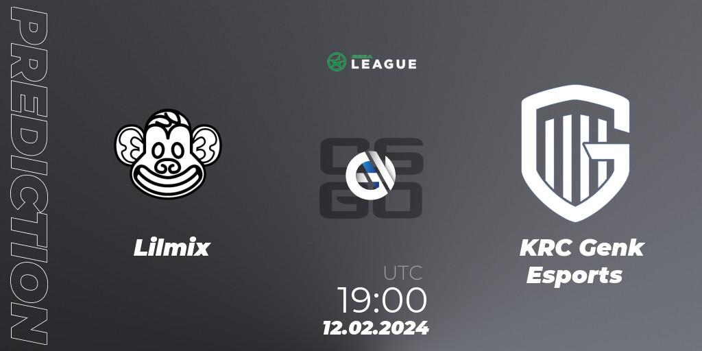 Lilmix - KRC Genk Esports: Maç tahminleri. 12.02.24, CS2 (CS:GO), ESEA Season 48: Advanced Division - Europe