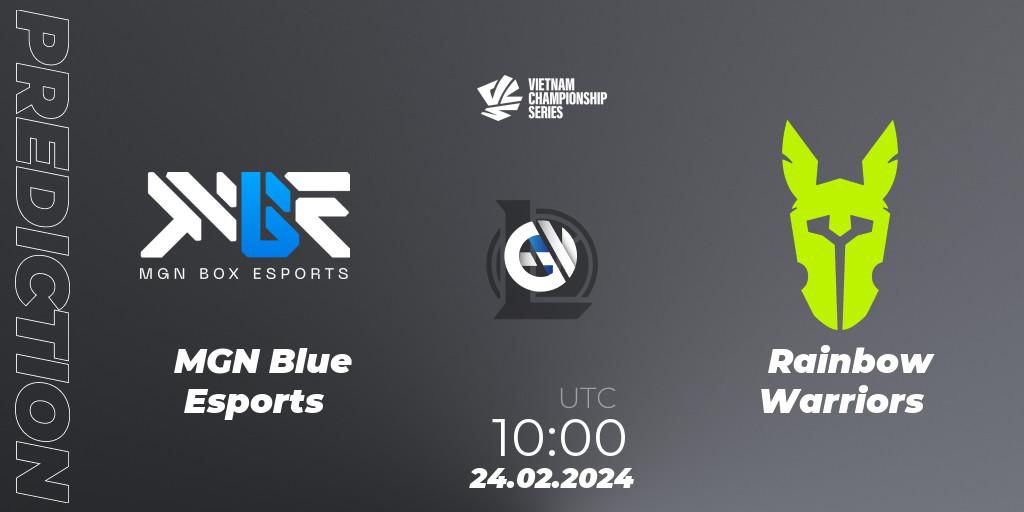 MGN Blue Esports - Rainbow Warriors: Maç tahminleri. 24.02.2024 at 10:00, LoL, VCS Dawn 2024 - Group Stage