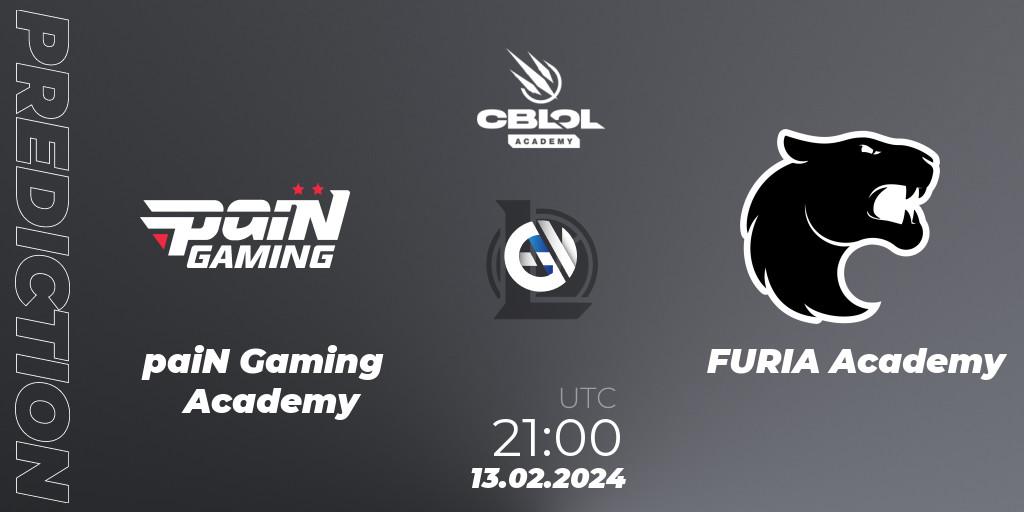 paiN Gaming Academy - FURIA Academy: Maç tahminleri. 13.02.2024 at 21:00, LoL, CBLOL Academy Split 1 2024