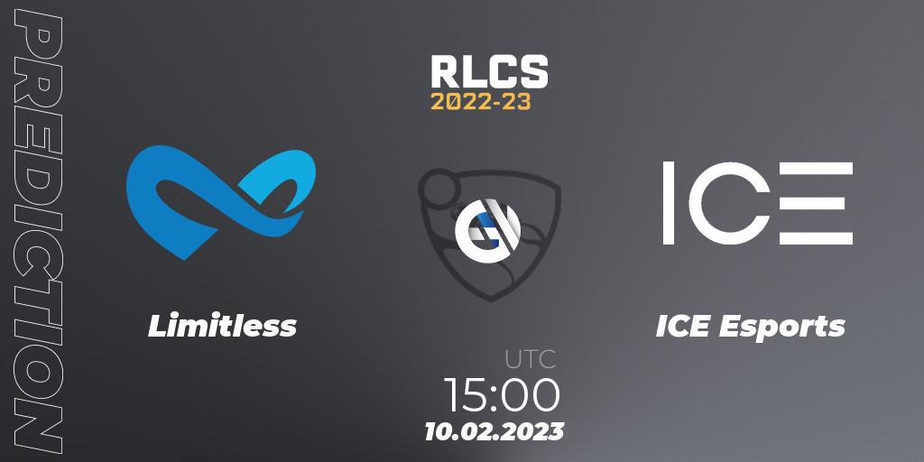 Limitless - ICE Esports: Maç tahminleri. 10.02.2023 at 15:00, Rocket League, RLCS 2022-23 - Winter: Sub-Saharan Africa Regional 2 - Winter Cup