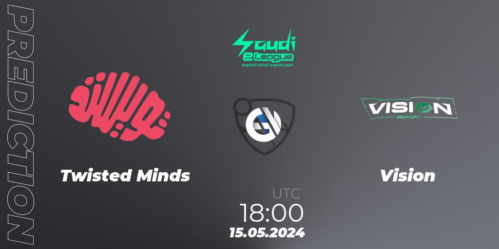 Twisted Minds - Vision: Maç tahminleri. 15.05.2024 at 18:00, Rocket League, Saudi eLeague 2024 - Major 2: Online Major Phase 1